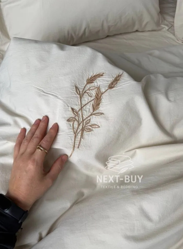 Постільна білизна SOLEA CREAM Natural Cotton Series з вареної бавовни, євро комплект 200×220 - Зображення 6