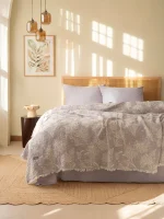 Постельное бельё с муслиновым покрывалом First Choice Josina Violet, 100% хлопок, Евро