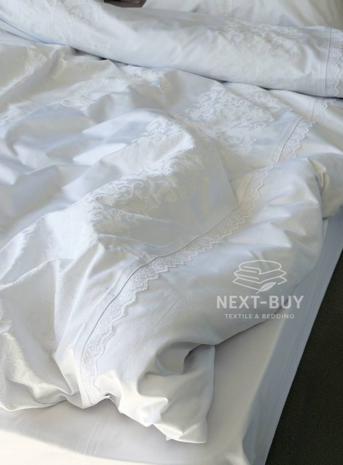 Постільна білизна Maison Dor Adrienne white 200x220 см бамбук жаккард - Зображення 6