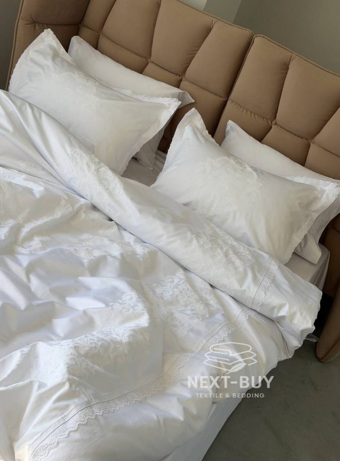 Постільна білизна Maison Dor Adrienne white 200x220 см бамбук жаккард - Зображення 5