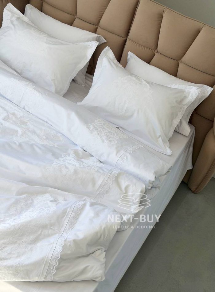 Постільна білизна Maison Dor Adrienne white 200x220 см бамбук жаккард - Зображення 3
