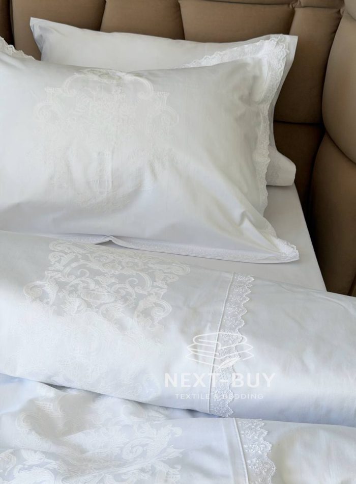 Постільна білизна Maison Dor Adrienne white 200x220 см бамбук жаккард - Зображення 2