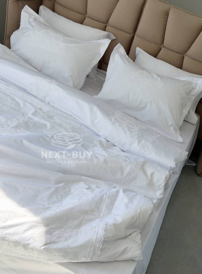 Постільна білизна Maison Dor Adrienne white 200x220 см бамбук жаккард - Зображення 10