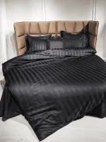 Постільна білизна Maison D'or Elegance Embroidery Linens antracit 200x220см сатин з вишивкою