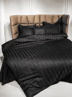Постільна білизна Maison D'or Elegance Embroidery Linens antracit bordo 200x220см сатин з вишивкою - Зображення 2