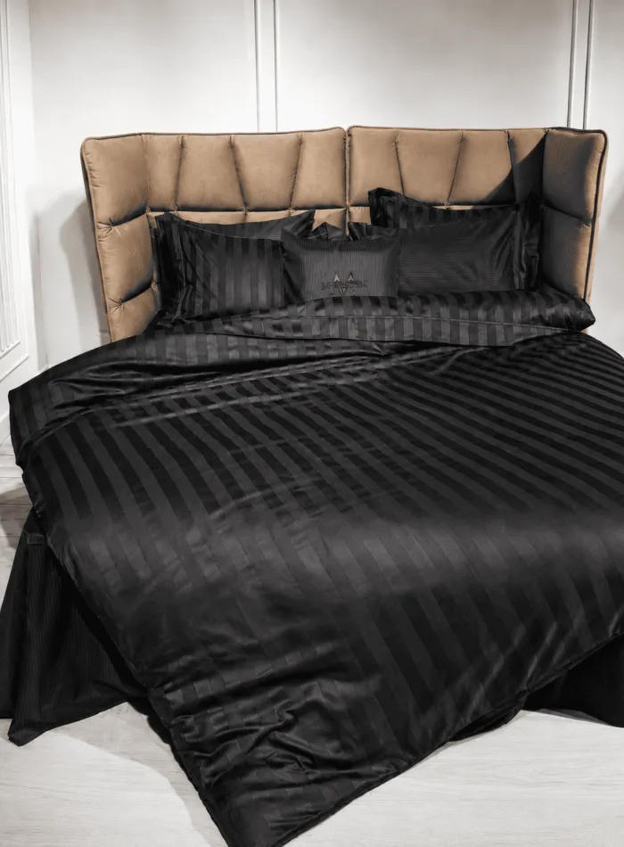 Постільна білизна Maison D'or Elegance Embroidery Linens antracit bordo 200x220см сатин з вишивкою - Зображення 2