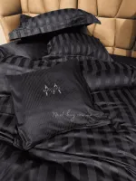 Постільна білизна Maison D'or Elegance Embroidery Linens antracit 200x220см сатин з вишивкою - Зображення 2