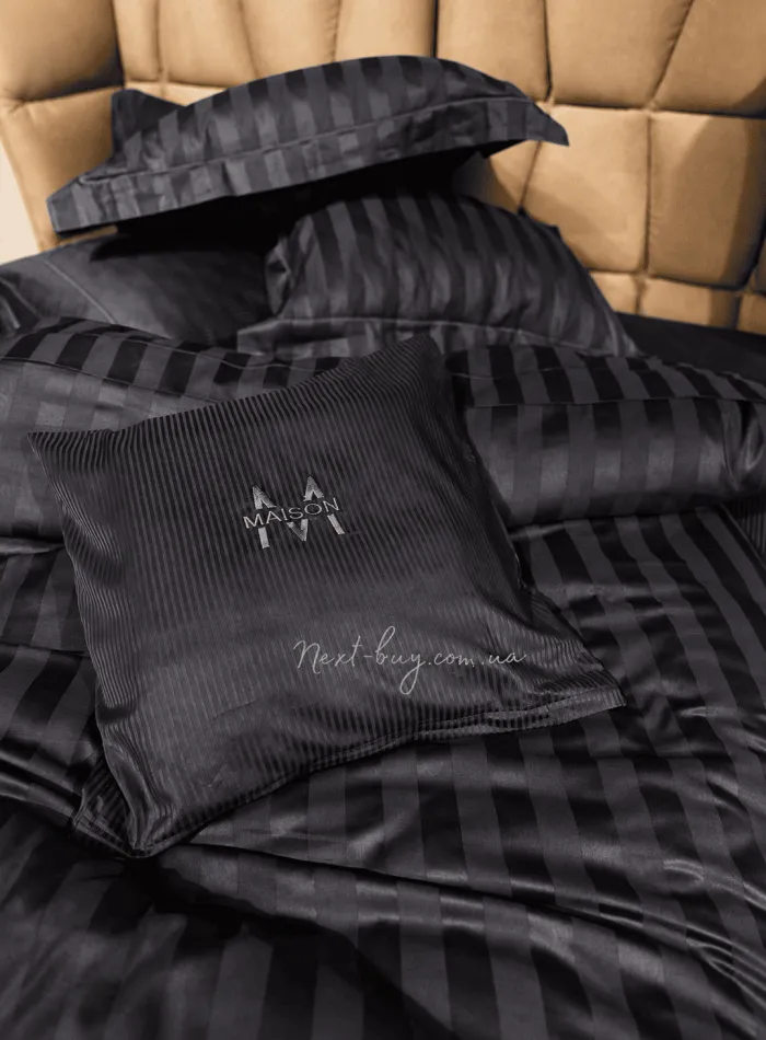 Постільна білизна Maison D'or Elegance Embroidery Linens antracit 200x220см сатин з вишивкою - Зображення 2