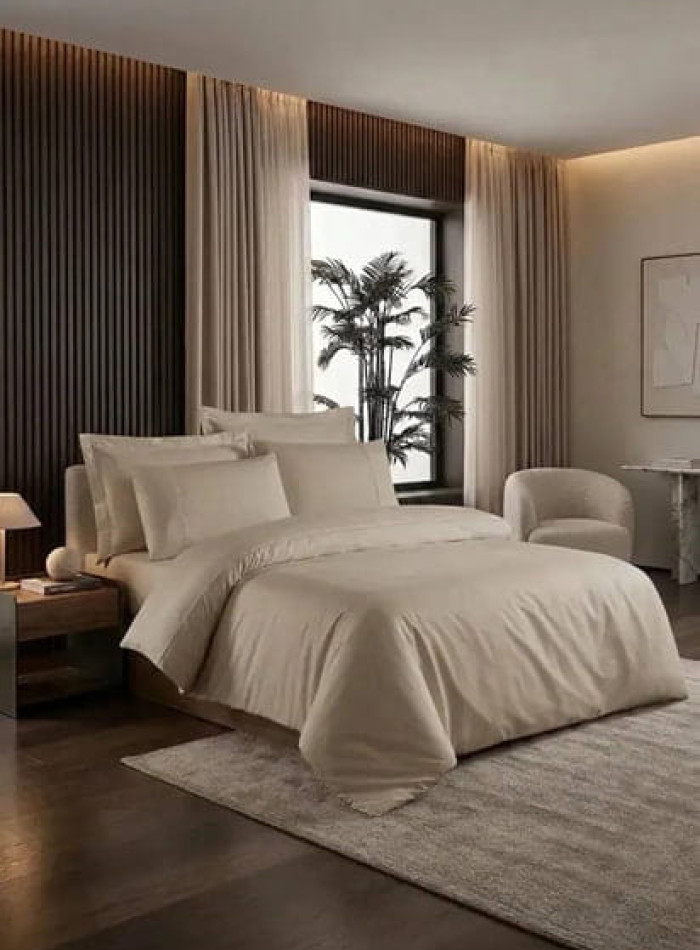 Постельное белье Maison D'or Solenne stone евро 200х220 тенсель — изображение 2