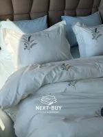 Постільна білизна Istanbul Home Collection Armoni Mavi з муслиновим пледом - Зображення 2