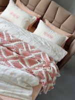 Постільна білизна Istanbul Home Collection Perge Salmon з мусліну, євро 200×220 - Зображення 4