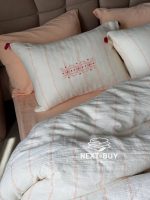 Постільна білизна Istanbul Home Collection Perge Salmon з мусліну, євро 200×220 - Зображення 5
