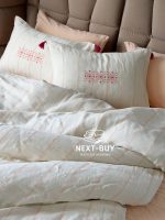 Постільна білизна Istanbul Home Collection Perge Salmon з мусліну, євро 200×220 - Зображення 2