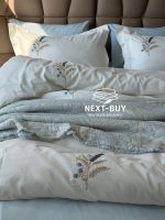 Постільна білизна Istanbul Home Collection Armoni Mavi з муслиновим пледом - Зображення 3