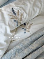 Постільна білизна Istanbul Home Collection Armoni Mavi з муслиновим пледом - Зображення 4