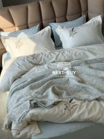 Постільна білизна Istanbul Home Collection Armoni Mavi з муслиновим пледом - Зображення 11