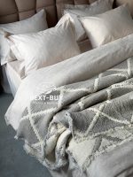 Постільна білизна king size Maison D'or Mirabella stone 240x260 см сатин - Зображення 5