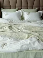 Постільна білизна Istanbul Home Collection Armoni Mint з муслиновим пледом