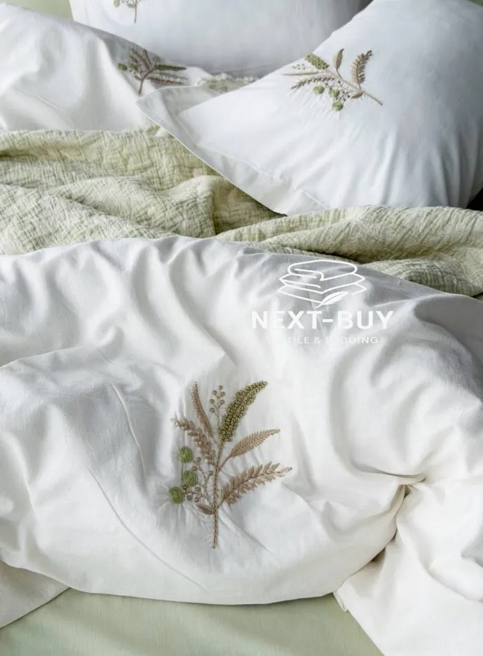 Постільна білизна Istanbul Home Collection Armoni Mint з муслиновим пледом - Зображення 3
