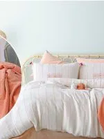 Постельное бельё Istanbul Home Collection Perge Salmon из муслина, евро 200×220