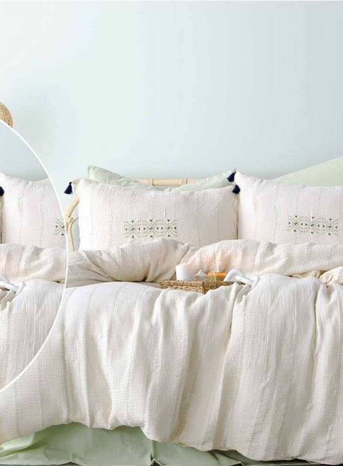 Постільна білизна Istanbul Home Collection Perge Mint з мусліну, євро 200×220 - Зображення 7