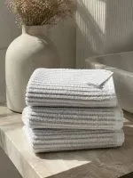 Махровое полотенце Kassatex New York Sullivan Ribbed в полоску, 100% египетский хлопок, 50×70 см, 1 шт.