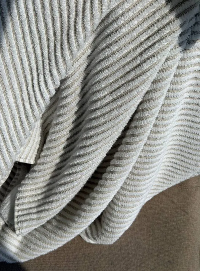 Махровое полотенце Kassatex New York Sullivan Ribbed в полоску, 100% египетский хлопок, 50×70 см, 1 шт. — изображение 2