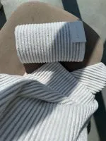 Махровое полотенце Kassatex New York Sullivan Ribbed в полоску, 100% египетский хлопок, 50×70 см, 1 шт. — изображение 5