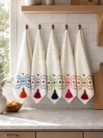 Набір махрових рушників Istanbul Home Collection Perge бавовна з вишивкою 30×50 см, 5 шт. - Зображення 3
