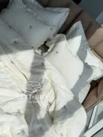 Муслиновое покрывало с наволочками Maison Luxe Cream, евро, полиэстер, Турция — изображение 4
