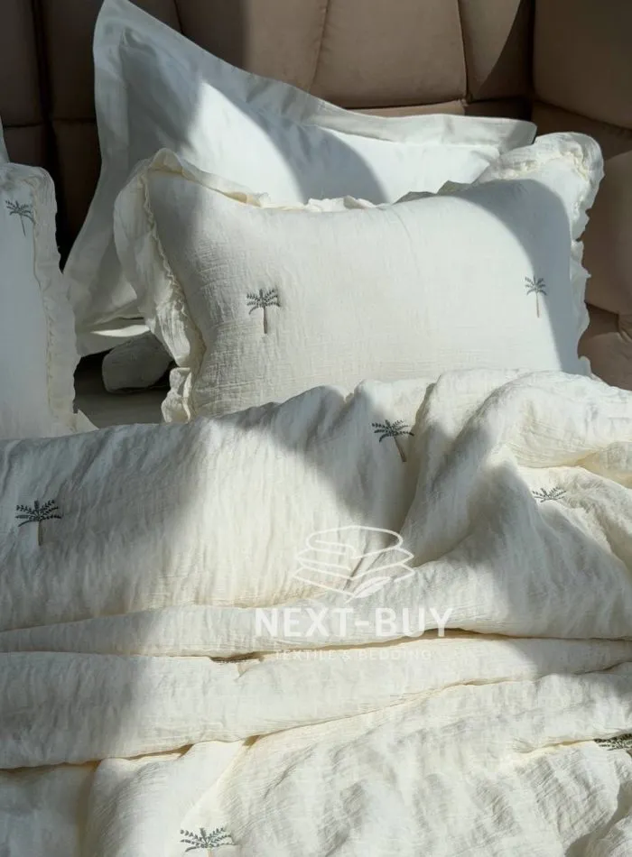 Муслиновое покрывало с наволочками Maison Luxe Cream, евро, полиэстер, Турция — изображение 6