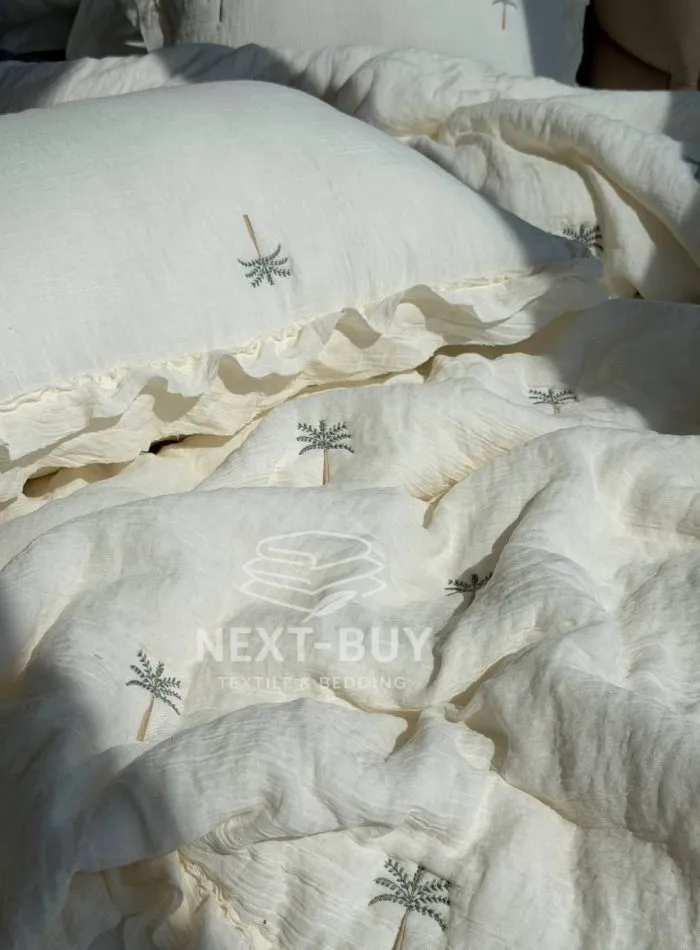 Муслиновое покрывало с наволочками Maison Luxe Cream, евро, полиэстер, Турция — изображение 2