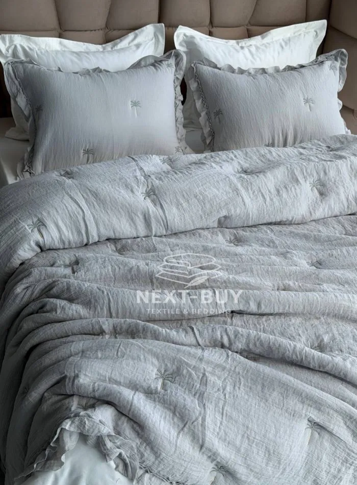 Муслінове покривало з наволочками Maison Luxe Grey, євро, поліестер, Туреччина - Зображення 4