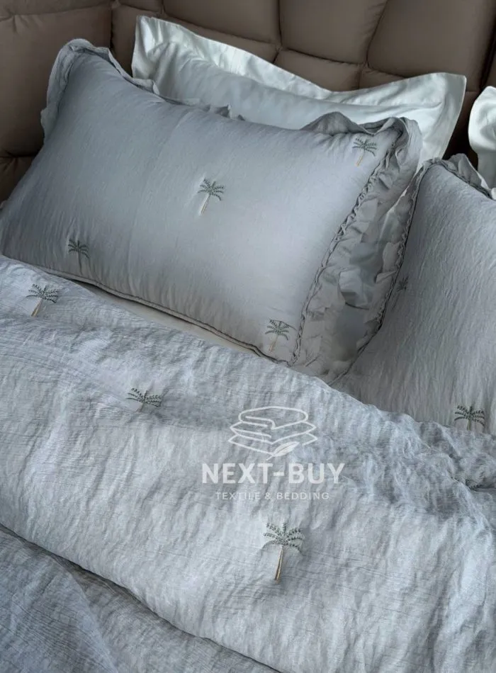 Муслінове покривало з наволочками Maison Luxe Grey, євро, поліестер, Туреччина - Зображення 2