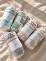 Покривало-плед махрове з бахромою Maison D’or Babette Turquoise-White (пештемаль), 100% бавовна, 155×220 см, бірюзово-біле - Зображення 3