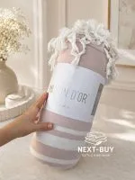 Полуторне бавовняне покривало-плед Maison D’or Babette Murdum White 155×220 см, фіолетово-біле з китицями - Зображення 2