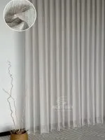 Турецький структурний тюль Urban Linen Stripe, кремовий / коричневий, арт. 873 - Зображення 14