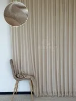 Тюль структурный Silver Linen Glow Beige бежевый лен с серебристой нитью, арт. 871