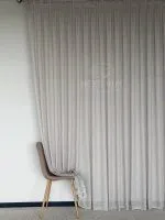 Турецький структурний тюль Urban Linen Stripe, кремовий / коричневий, арт. 873 - Зображення 5