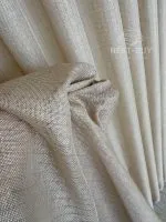 Тюль структурный Silver Linen Glow Beige бежевый лен с серебристой нитью, арт. 871 — изображение 2