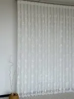 Тюль білий льон з 3D-вишивкою Velvet Crystal White Berries, , арт. 858 - Зображення 12