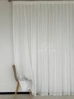 Турецький структурний тюль Urban Linen Stripe White, білий зі срібним блиском, арт. 876