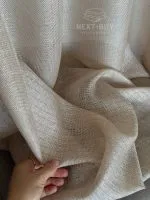 Тюль структурный Silver Linen Glow Beige бежевый лен с серебристой нитью, арт. 871 — изображение 12