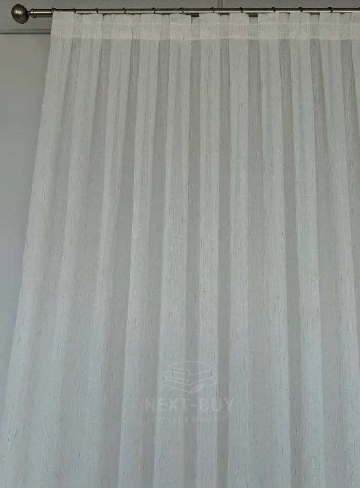 Тюль турецький структурний льон Natural Linen Lines, кремовий, арт. 874 - Зображення 6