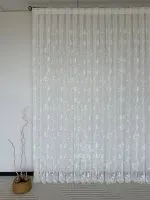 Тюль білий льон з 3D-вишивкою Velvet Crystal White Berries, , арт. 858 - Зображення 13