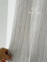 Турецький структурний тюль Urban Linen Stripe, кремовий / коричневий, арт. 873 - Зображення 3