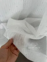 Турецький структурний тюль Urban Linen Stripe White, білий зі срібним блиском, арт. 876 - Зображення 5