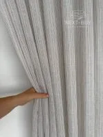 Турецький структурний тюль Urban Linen Stripe, кремовий / коричневий, арт. 873 - Зображення 2