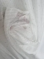 Турецький структурний тюль Urban Linen Stripe White, білий зі срібним блиском, арт. 876 - Зображення 2