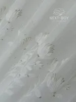 Тюль льон із квітковою вишивкою Snow-White Snowdrop, білий, висота 3 м, Туреччина, арт. 867 - Зображення 14